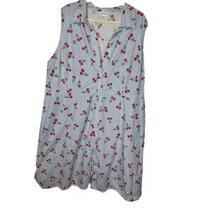 Chloe + Rene Cherry Striped 1950s A-Line Midi Dress 3X